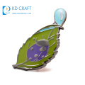 Fashion design custom metal zinc alloy die casting green soft enamel leaf lapel pin for kids